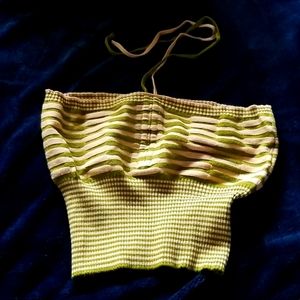 Large polyester tube top with ties.